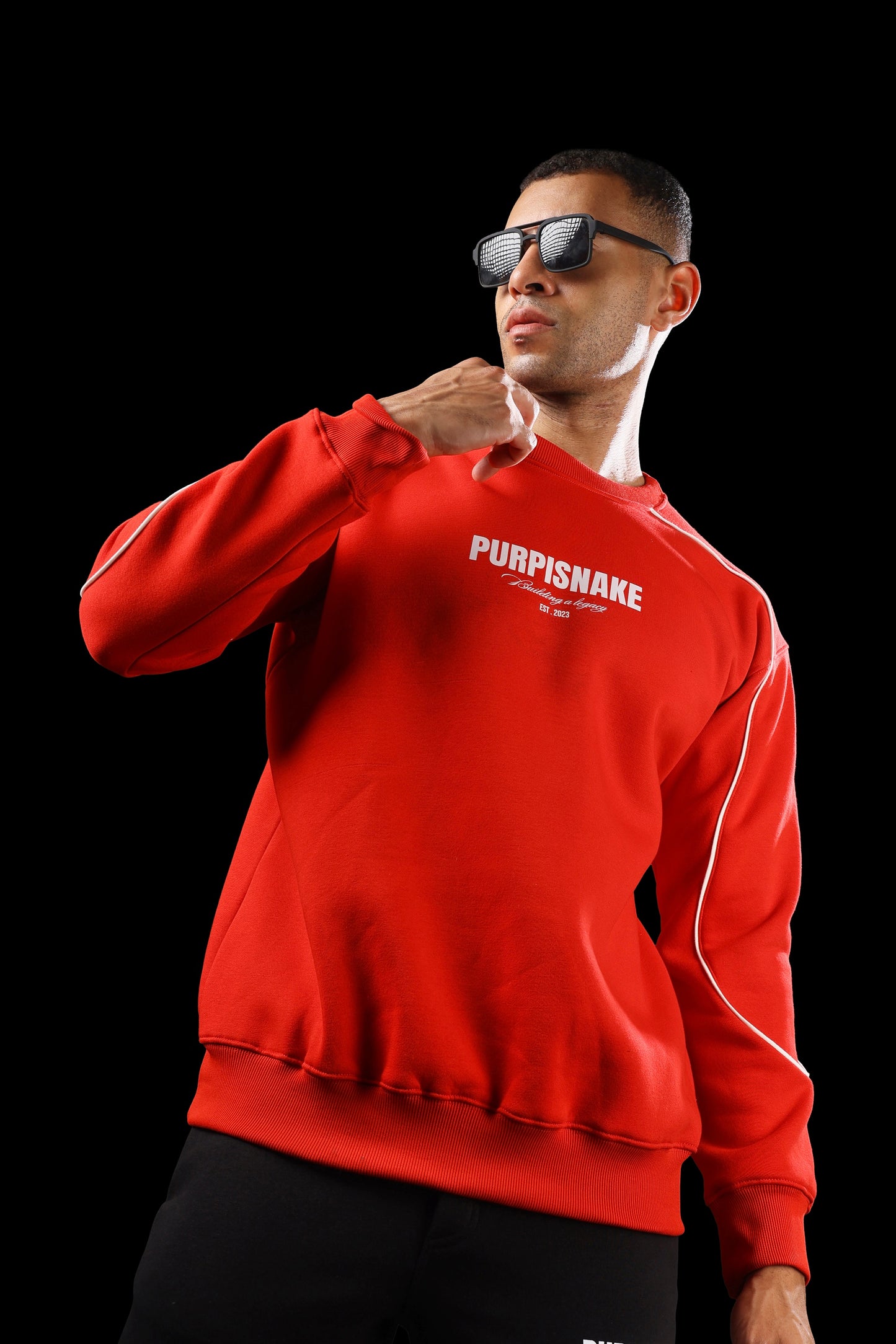 Red piping sweatshirt