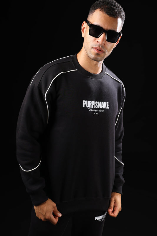 Black piping sweatshirt