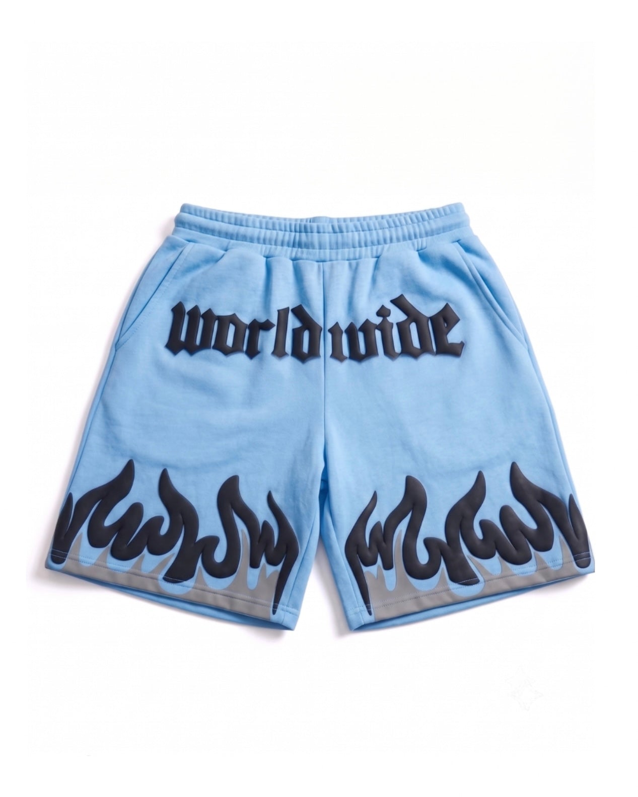Light blue flame shorts