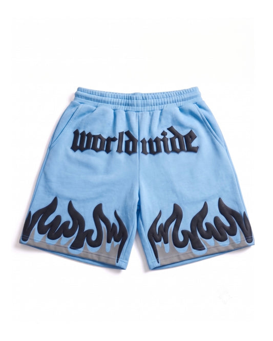 Light blue flame shorts