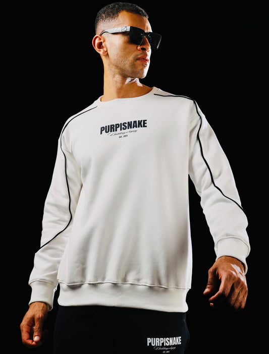 White piping sweatshirt