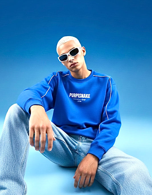 Blue piping sweatshirt
