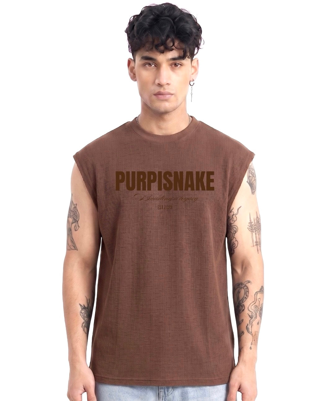 Waffle tank brown