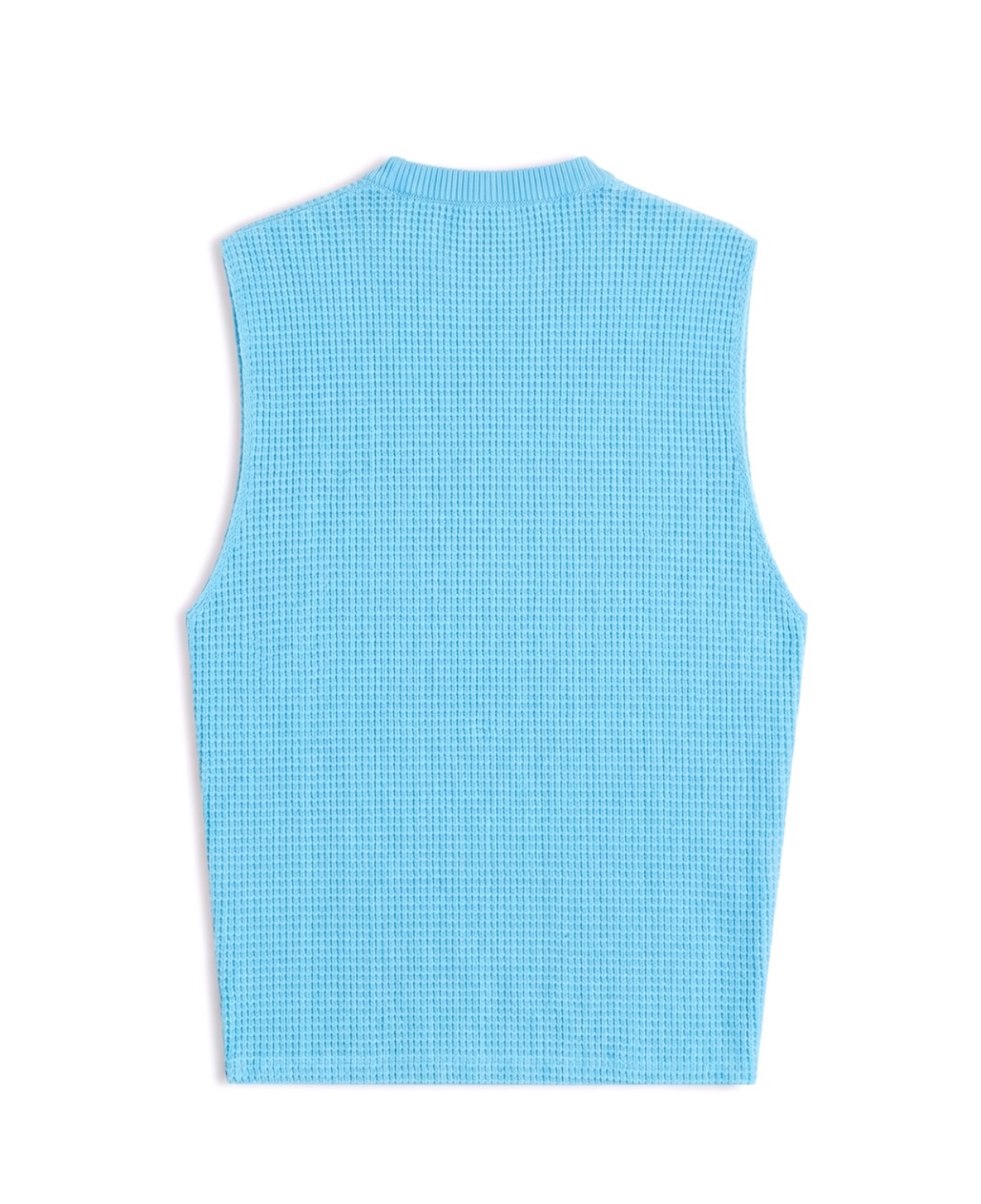 Waffle tank light blue