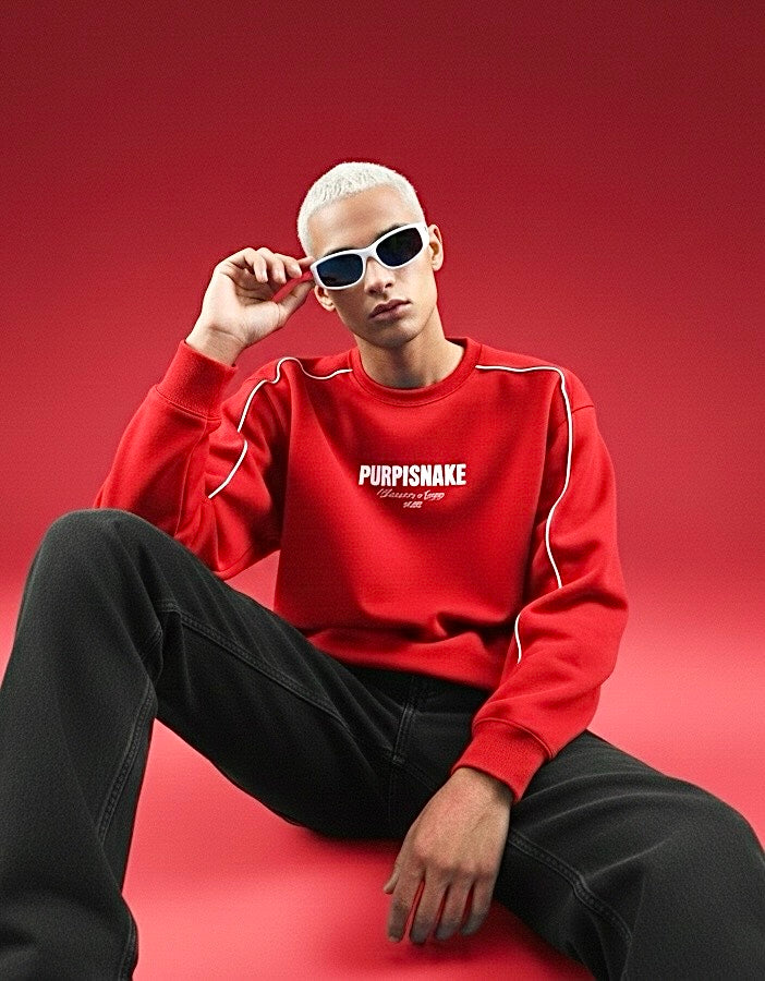 Red piping sweatshirt