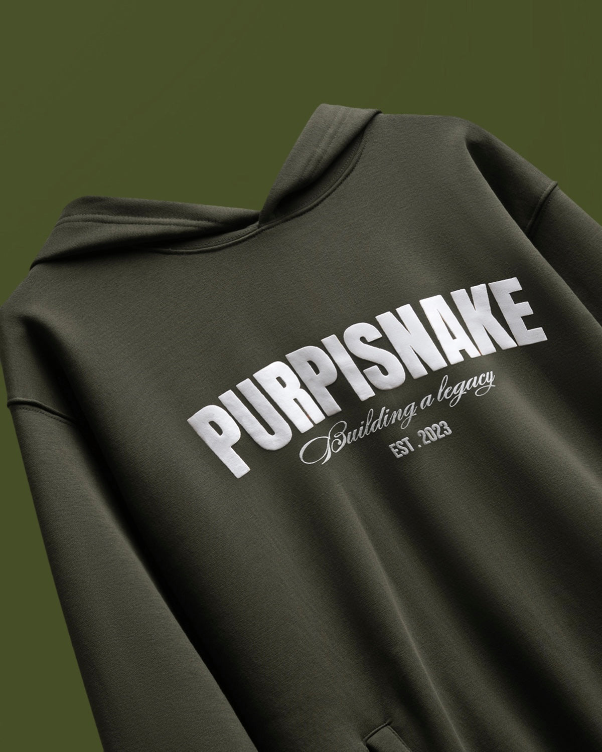 Green melange hoodie