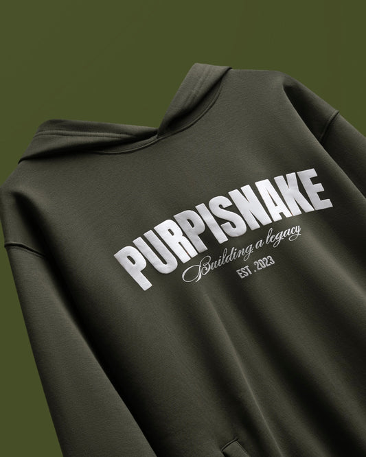 Green melange hoodie